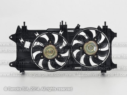 FT Doblo 06->10 cooling fan 2 with shroud 280/280mm 300/300W 2pin+2pin without pre-resistor