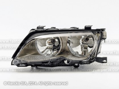 BMW 3 E46 01->05 head lamp L H7/H7 silver rim electrical with motor type AL DEPO