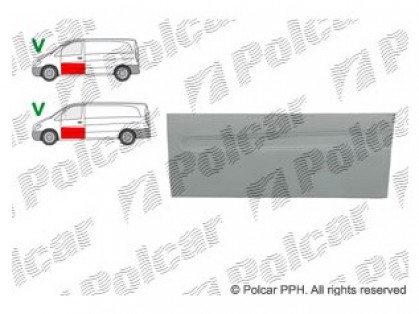 MB Vito 03->10 durvju apakša priekšējā R bez moldinga caurumiem 325mm