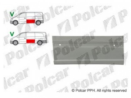 MB Vito 03->10 bīdāmo durvju remontdaļa apakšas ar moldinga caurumiem R