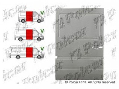 MB Sprinter 95->00 remontdaļa sānu durvju līdz jumtam