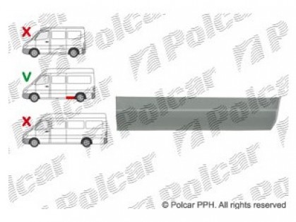 MB Sprinter 95->00 remontdaļa sānam R apakšas daļa pirms riteņa vidējai bāzei 3550MM H=15cm