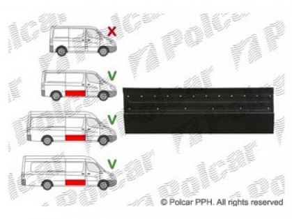 MB Sprinter 06->13 side door part lower R 1510mmX480mm