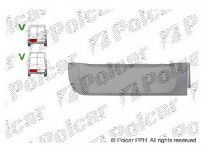 MB Sprinter 06->13 remontdaļa aizmugures durvju R 280mm