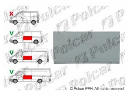 MB Sprinter 06->13 remontdaļa sānam L augšas daļa līdz stiklam L=1520