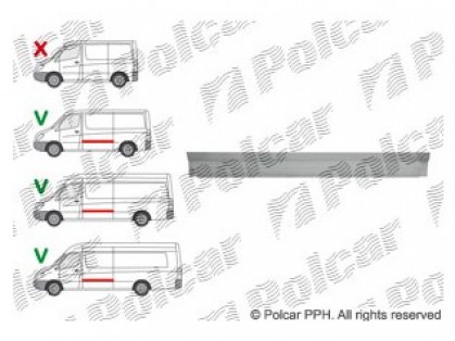 MB Sprinter 06->13 remontdaļa sānam L vidus daļa L=1520mm, H=170mm