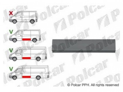 MB Sprinter 06->13 side plate L lower part 30cm