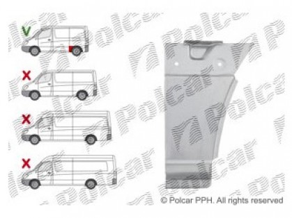 MB Sprinter 06->13 remontdaļa sānam R apakšas daļa pirms riteņa 3250 galvanizēta