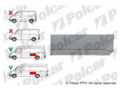 MB Sprinter 06->13 remontdaļa sānam L augšas daļa pirms riteņa baze 4300/4700