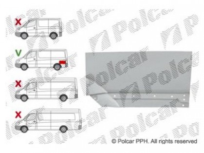 MB Sprinter 06->13 remontdaļa sānam R augšas daļa aiz riteņa bāze 3265