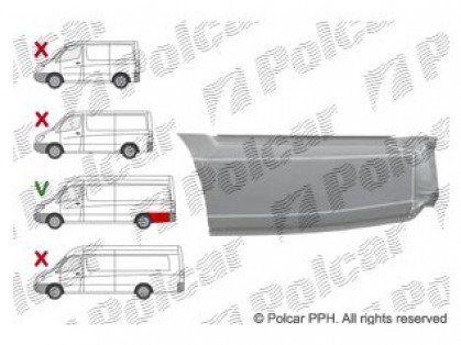 MB Sprinter 06->13 remontdaļa sānam R apakšas daļa aiz riteņa bāze 4300 1010mm