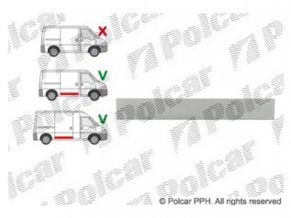 PG Boxer 94->02 remontdaļa sānu durvju apakšas garajam mod L-1385MM H-120MM