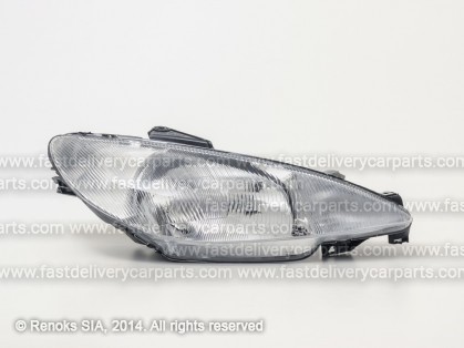 PG 206 98->09 head lamp R H4 electrical VALEO