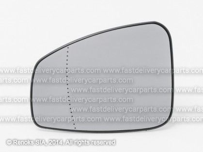 RN Megane 08->13 mirror glass with holder L heated aspherical