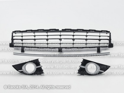 RN Scenic 06->09 bumper grille lower set with silver moulding