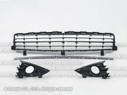 RN Scenic 06->09 bumper grille lower set with silver moulding