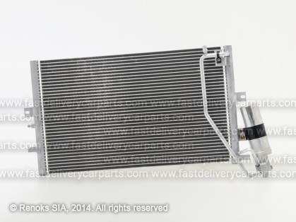 SAAB 95 97->05 condenser 640X360X22 with receiver dryer 2.0/2.3/1.9D/2.2D/3.0D