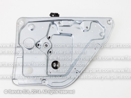 SK Fabia 00->07 loga pacēlāja mehānisms aizmugures R bez motoriņa ar paneli