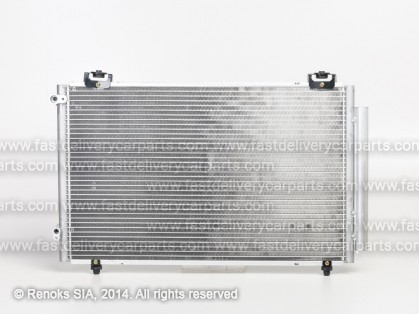 TT Corolla 02->04 condenser 650X390X16 with integrated receiver dryer 1.4/1.6/2.0D-4D