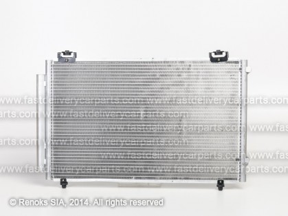 TT Corolla 02->04 condenser 650X390X16 with integrated receiver dryer 1.4/1.6/2.0D-4D