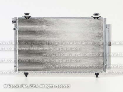 TT Corolla Verso 04->09 condenser 645X390X16 with integrated receiver dryer 1.6/1.8/2.0D-4D