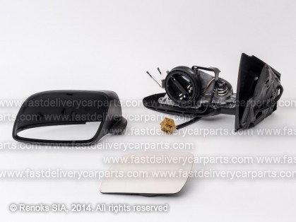 VW Polo 01->05 mirror L electrical heated black aspherical 5pins