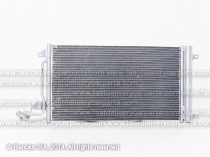 VW Polo 09->17 condenser 615X325X16 with integrated receiver dryer 1.0/1.2/1.4/1.8/2.0/1.2D/1.4D/1.6D