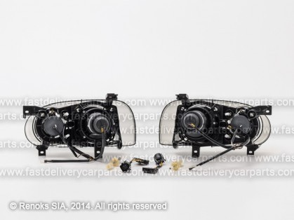 VW Golf 91->97 head lamp L+R H1/H3 manual/electrical tonēts with lens komplekts TYC