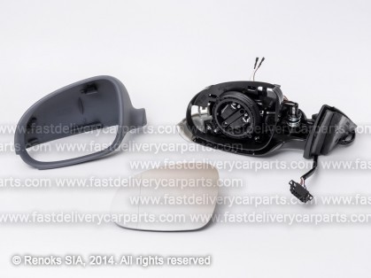 VW Passat 00->05 mirror L electrical heated primed aspherical with flasher 6pins 03->05