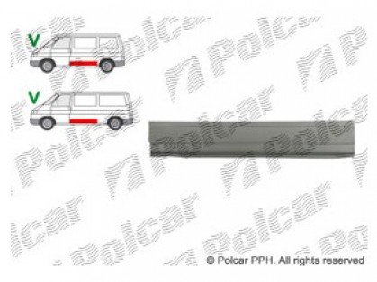 VW Transporter 90->03 remontdaļa sāns L 260MM apakša