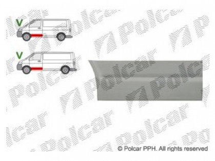 VW Transporter 03->09 durvju apakša priekšējā R