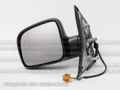 VW Transporter 03->09 mirror L electrical heated black aspherical 5pins