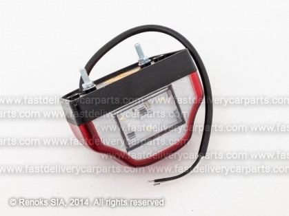 Licence plate light universal 95X60X65 12/24V LED red housing