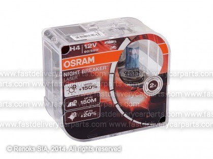 Лампочка H4 60/55W 12V OSRAM Night Braker Laser +150% 4050K 1650lm 2шт