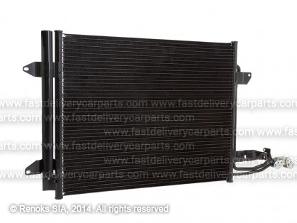 VW Caddy 04->10 condenser 580X445X16 with receiver dryer 1.4/1.6/2.0/1.9D/2.0D MARELLI