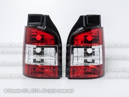 VW Transporter 03->09 tail lamp CRISTAL+LED red/whiteset E