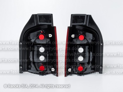 VW Transporter 03->09 tail lamp CRISTAL+LED red/whiteset E