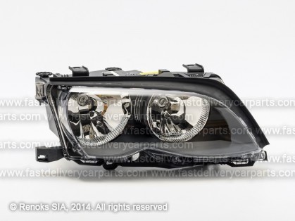 BMW 3 E46 01->05 head lamp R H7/H7 with motor black with bulbs HELLA