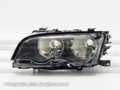 BMW 3 E46 98->01 COUPE head lamp L H7/H7 black rim electrical with motor TYC