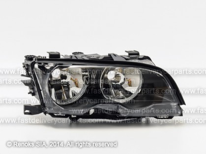 BMW 3 E46 98->01 COUPE head lamp R H7/H7 black rim electrical with motor TYC