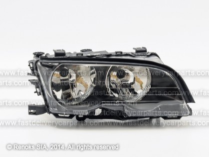 BMW 3 E46 98->01 COUPE head lamp R H7/H7 black with motor