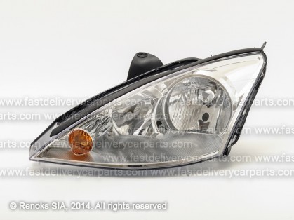 FD Focus 98->04 head lamp L H1/H7 01->04 silver rim electrical TYC