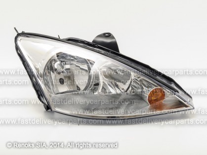 FD Focus 98->04 head lamp R H1/H7 01->04 silver rim electrical TYC