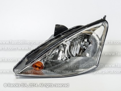 FD Focus 98->04 head lamp L H1/H7 01->04 silver rim electrical DEPO