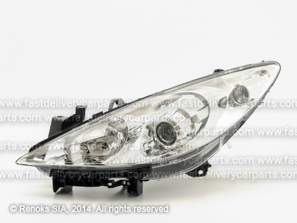 PG 307 05->07 head lamp L H1/H7 electrical with motor TYC