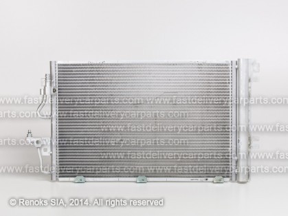 OP Astra 04->09 condenser 590X380X16 with integrated receiver dryer 1.4/1.6/1.8 SRLine