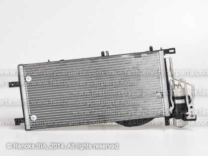 OP Corsa 00->06 condenser 595X265X16 with receiver dryer 1.7D/1.7D SRLine