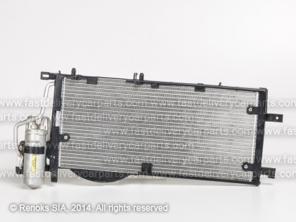 OP Corsa 00->06 condenser 595X265X16 with receiver dryer 1.7D/1.7D SRLine