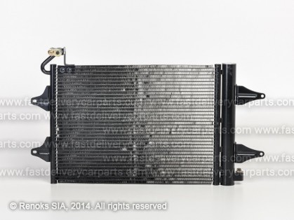 SK Fabia 00->07 condenser 500X365X16 with integrated receiver dryer 1.0/1.2/1.4/2.0/1.4D/1.9D/1.9D