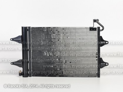 SK Fabia 00->07 condenser 500X365X16 with integrated receiver dryer 1.0/1.2/1.4/2.0/1.4D/1.9D/1.9D